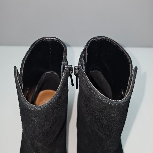 NEW Donald Pliner Kelsee Ankle Bootie Womens 9.5 Black Suede Square Toe Heel - Picture 9 of 14